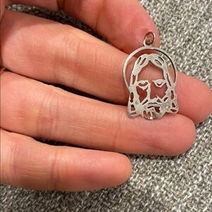 Silver Jesus Face Pendant